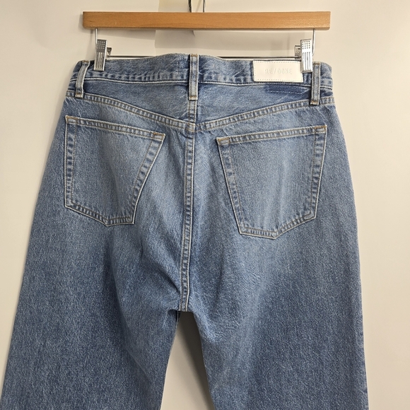 Re/ Done Jeans 70's Stove Pipe Mid Wash Raw Hem - Picture 9 of 15